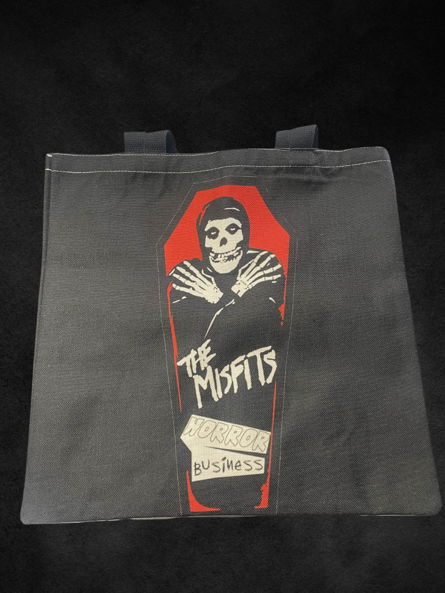 The Misfits Black Coffin Logo Tote Bag