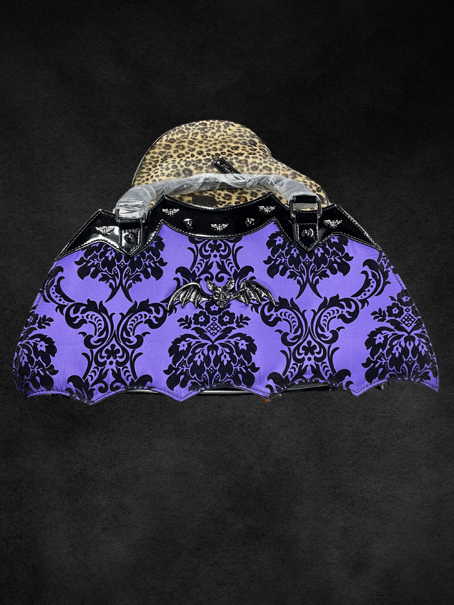Purple Damask Rock Rebel Handbag