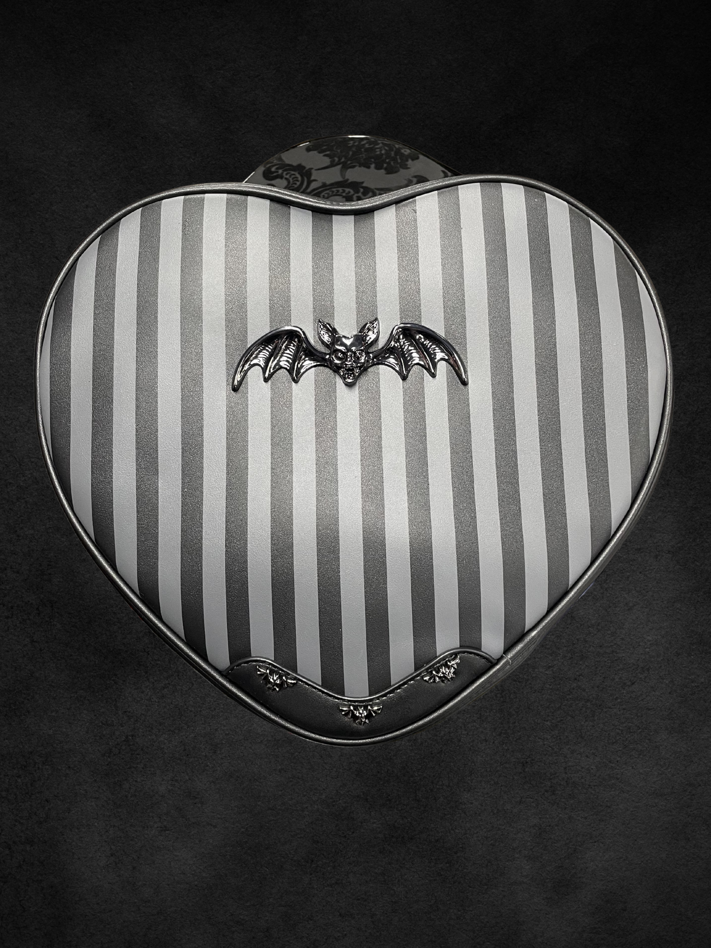 Pinstripe Rock Rebel Heart Shoulder Bag