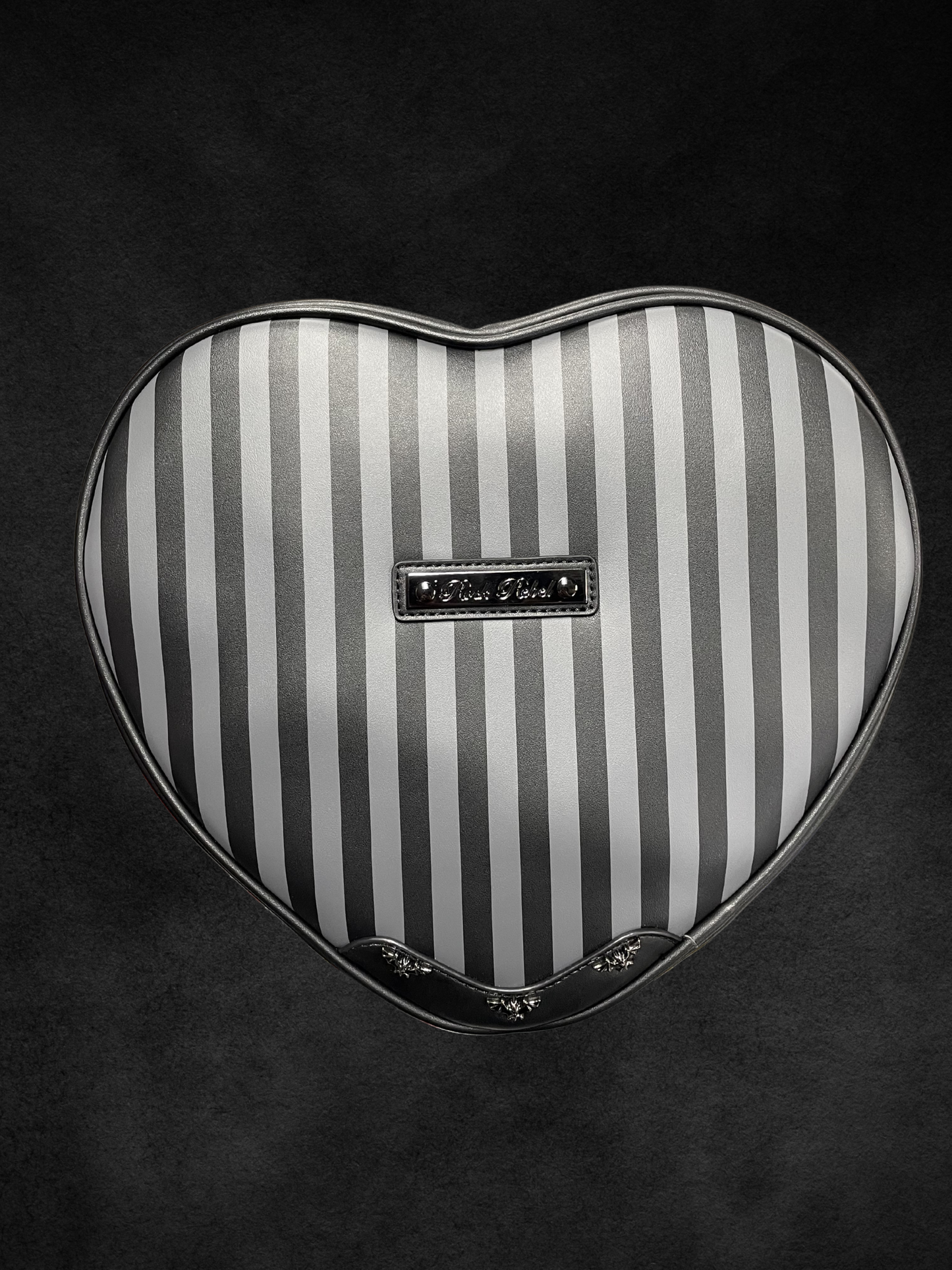 Pinstripe Rock Rebel Heart Shoulder Bag