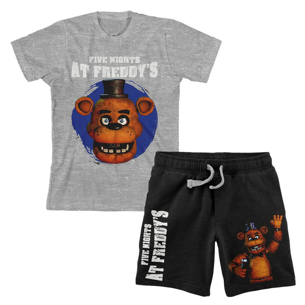 FIVE NIGHTS AT FREDDY'S YOUTH TEE & SHORTS SET - Stage Fright Clothing