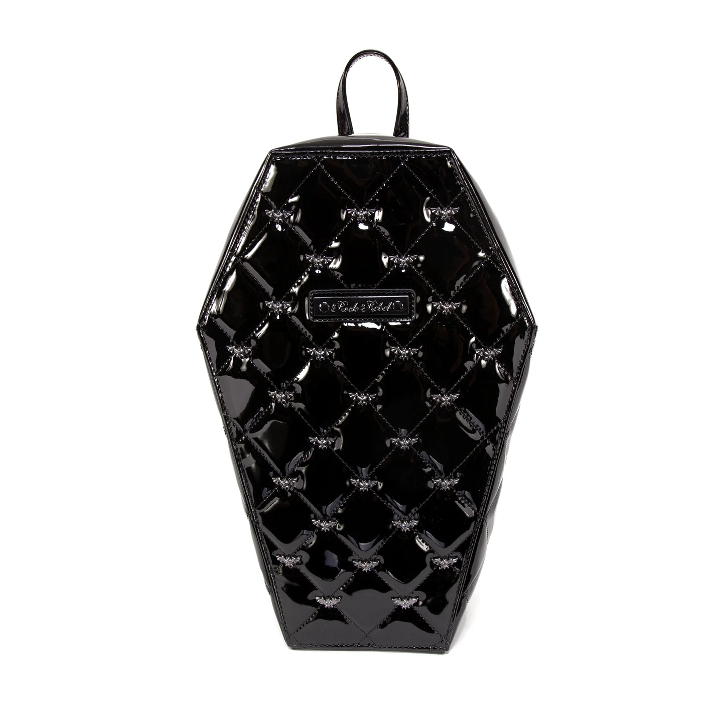 Rock Rebel Mina Bat Quilted Coffin Backpack in Black - Stage Fright Clothing