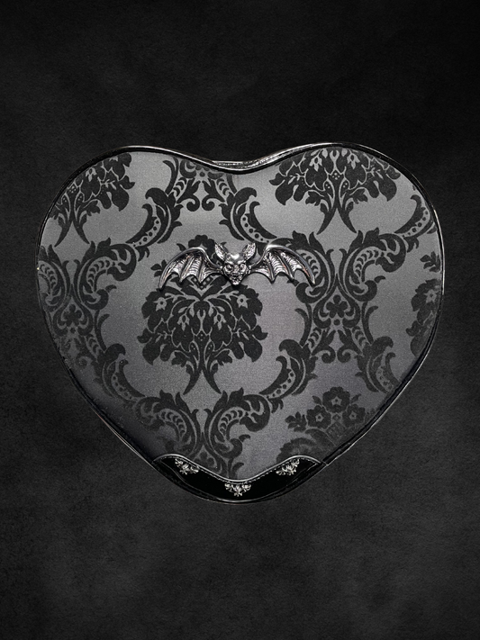 Black Damask Rock Rebel Heart Shoulder Bag