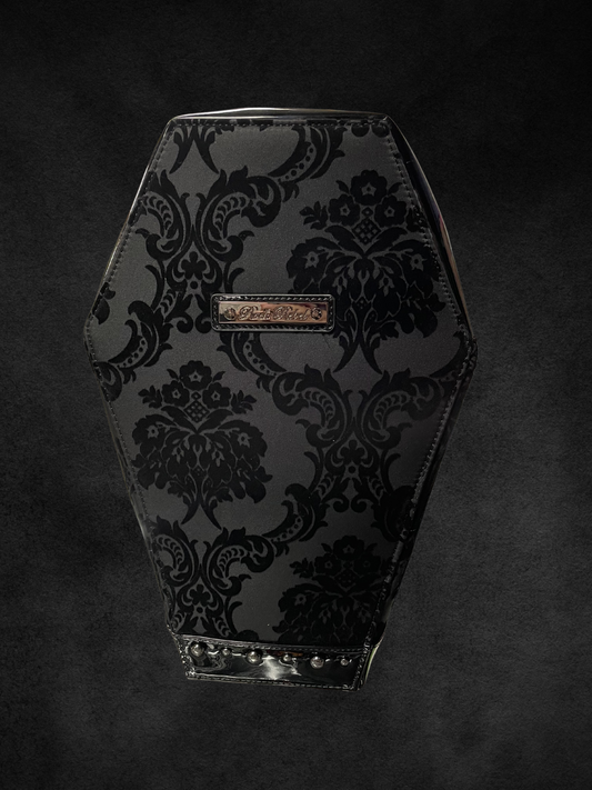 Damask Black Coffin Rock Rebel Backpack