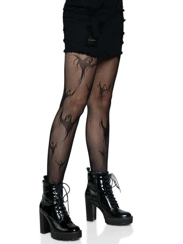 Get Ghosted Fishnet Tights - Stage Fright Clothing