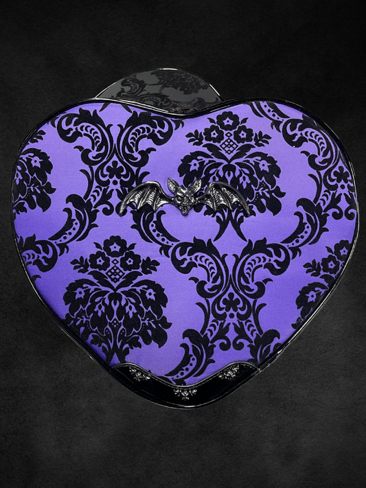 Purple Damask Rock Rebel Heart Shoulder Bag