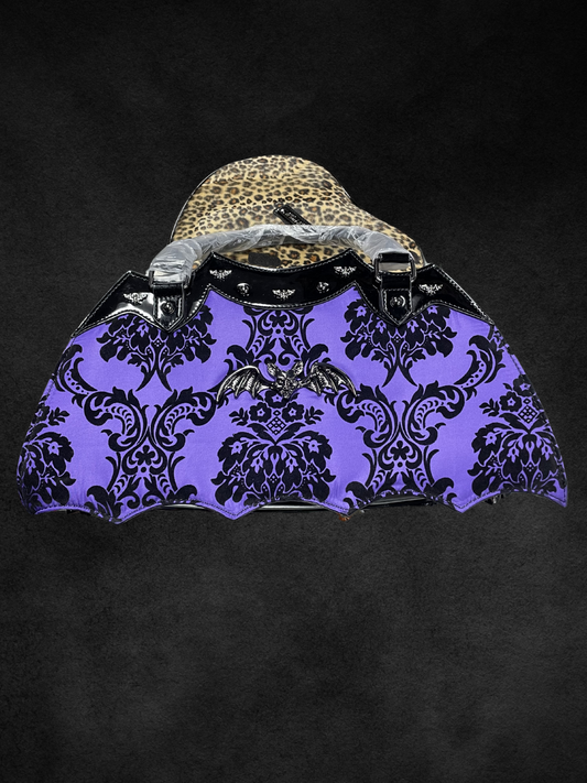 Purple Damask Rock Rebel Handbag