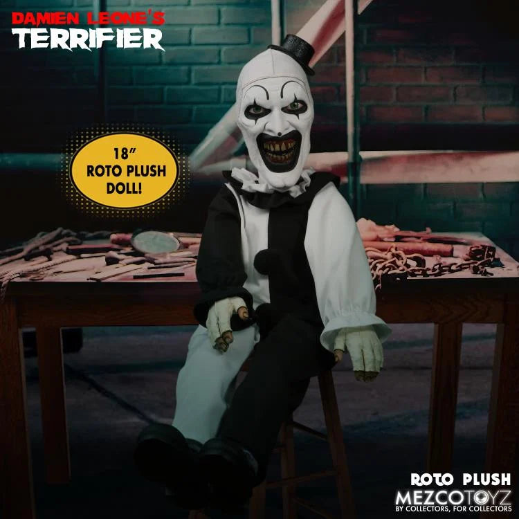 Mezco Toyz TERRIFIER ART THE CLOWN MDS 18” ROTO PLUSH DOLL