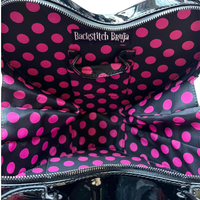 Backstitch Bruja "Spooky" Black Heart Patent Convertible Handbag