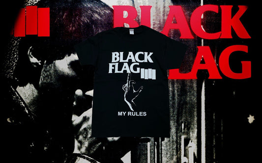 Black Flag My Rules shirt - Stage Fright Clothing