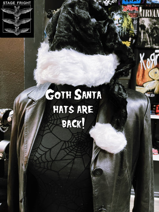 Gothmas Black Santa Hat - Stage Fright Clothing