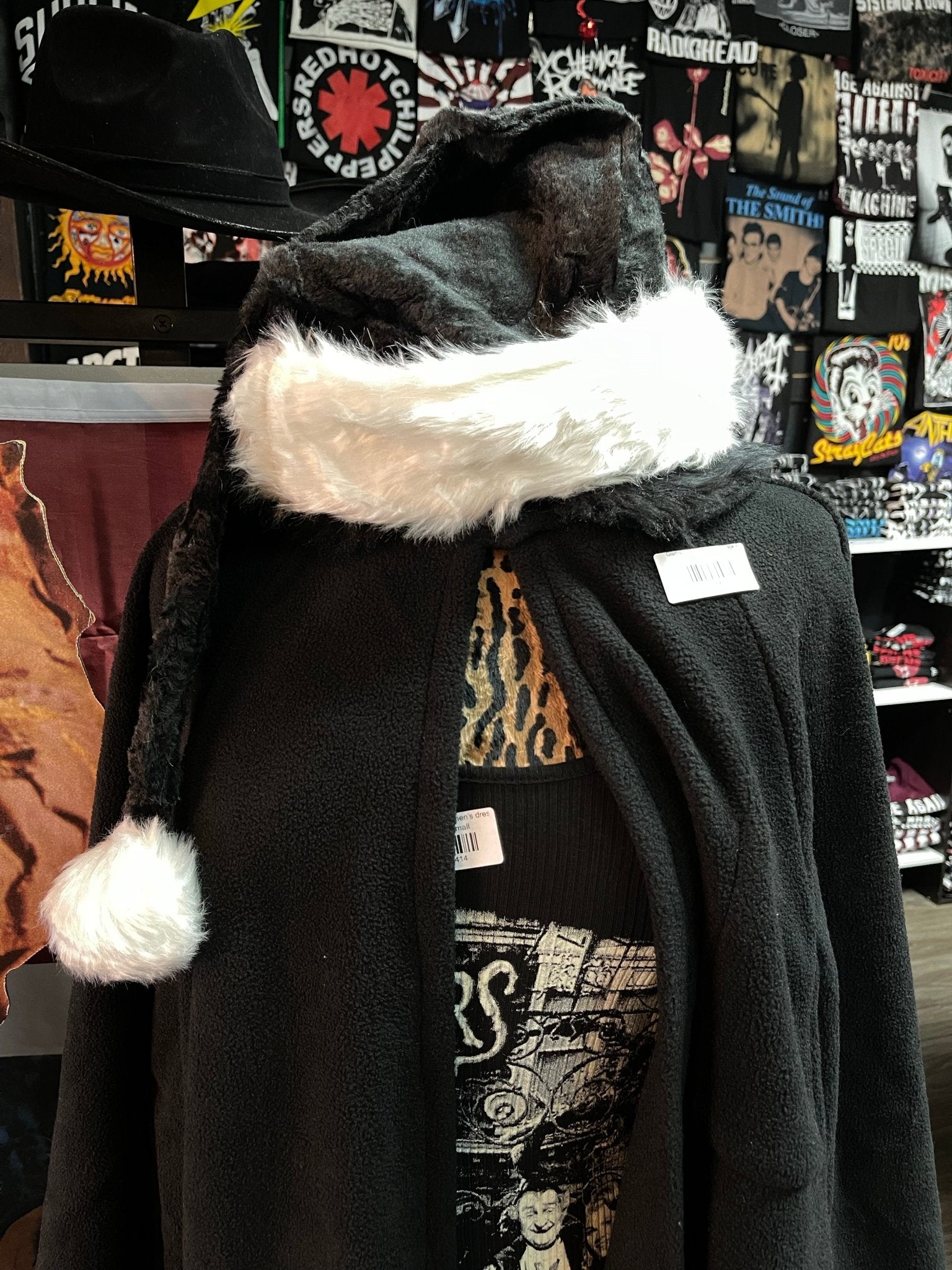 Gothmas Black Santa Hat - Stage Fright Clothing