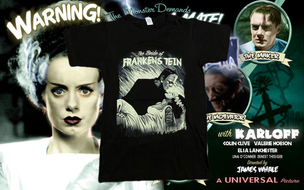 The Bride of Frankenstein kiss shirt - Stage Fright Clothing