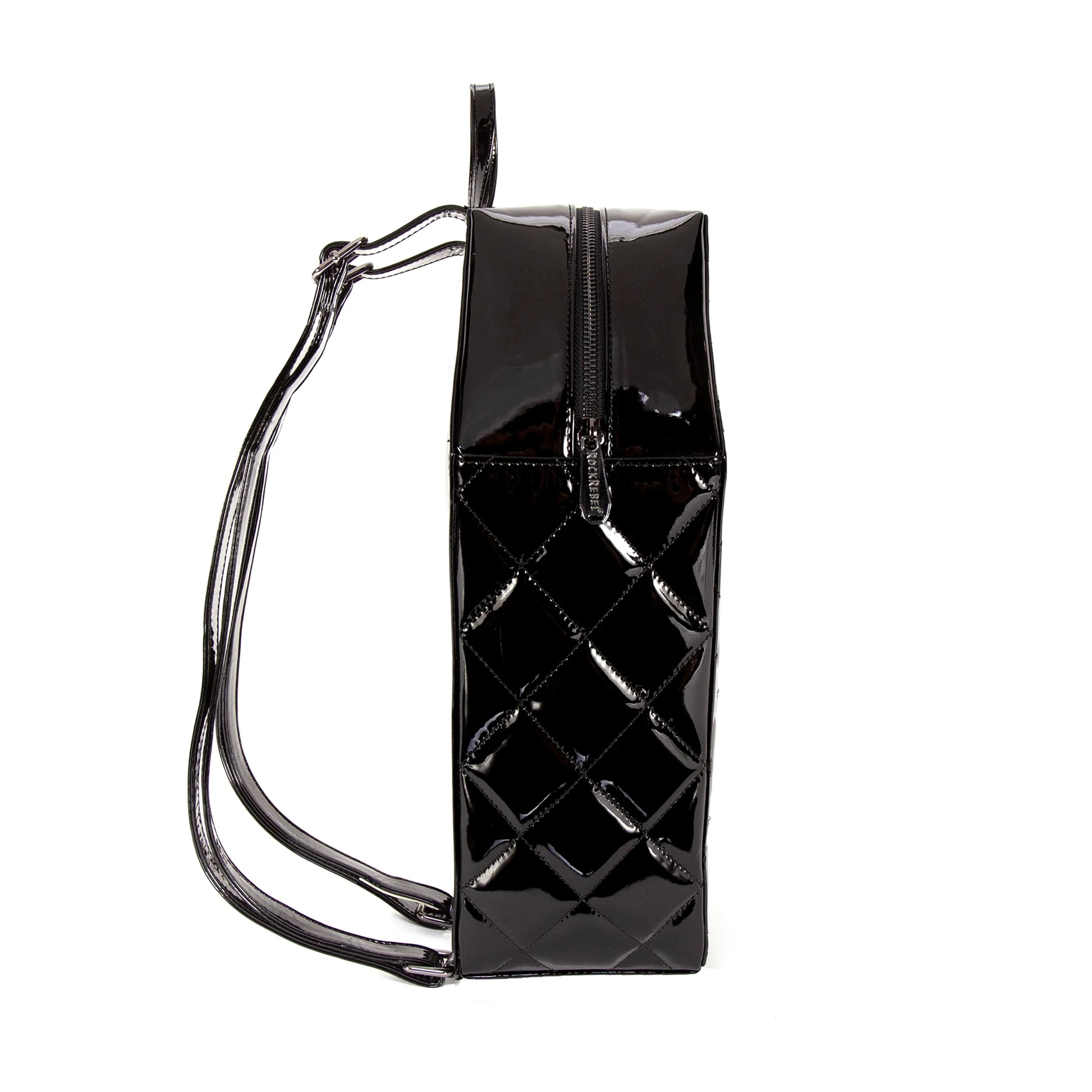 Rock Rebel Mina Bat Quilted Coffin Backpack in Black - Stage Fright Clothing