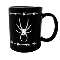 SOURPUSS BARBED WIRE SPIDER MUG