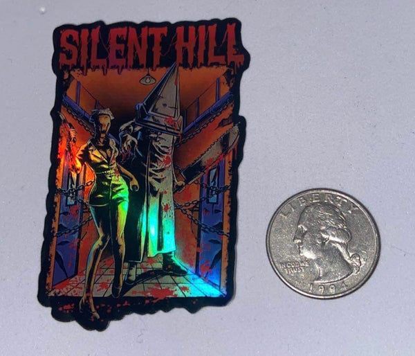 Holographic silent hill sticker