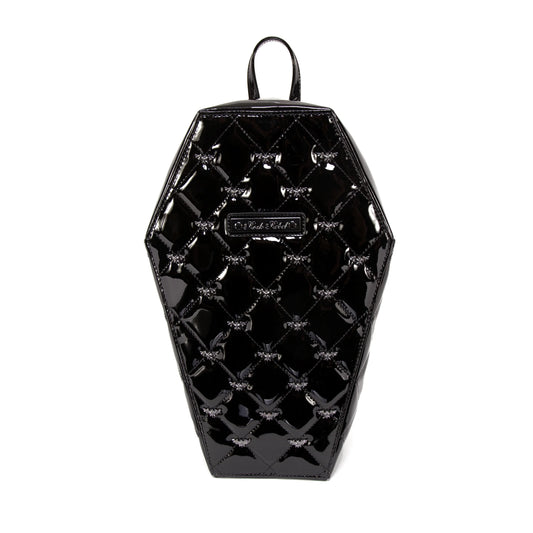 Rock Rebel Mina Bat Quilted Coffin Backpack in Black - Stage Fright Clothing