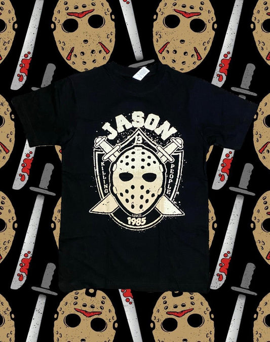 Jason Voorhees 1985 shirt - Stage Fright Clothing