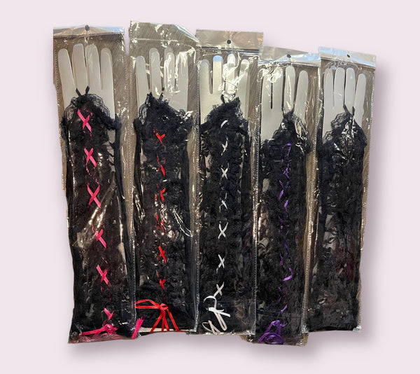 Long lace fingerless gloves - Stage Fright Clothing